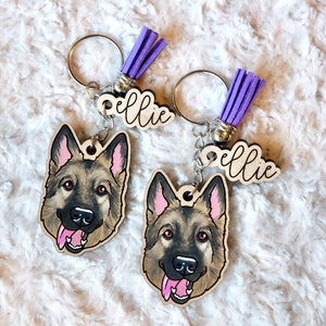 1 Pet Keychain: Hand Painted Custom Pet Portrait Keychain Illustrated Dog Cat Etc. image 4