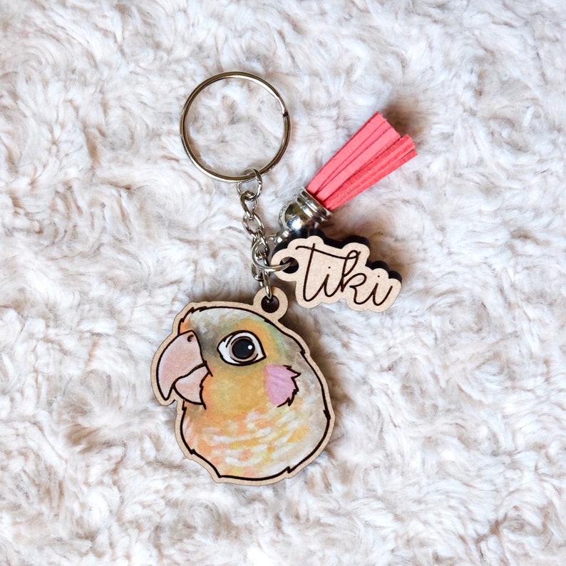 1 Pet Keychain: Hand Painted Custom Pet Portrait Keychain Illustrated Dog Cat Etc. image 6