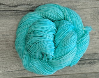 Canadian Hand-dyed yarn. 80/20 Superwash Merino/Nylon Sock Yarn. 113g 400yards.  Tonal Blue. Semi-Solid | Neon Blue EDS