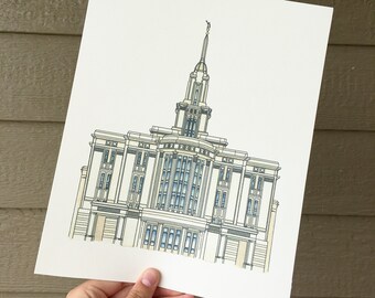 Payson Utah LDS temple, Watercolor, instant download, wedding gift, home decor