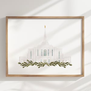 Gilbert Arizona-tempel, LDS-tempel, aquarel, instant download, huwelijkscadeau, woondecoratie