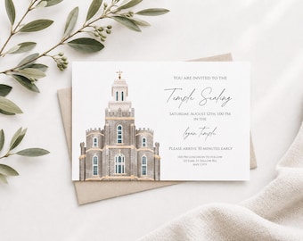 Inserto para invitación de sellamiento del Templo de Logan, papelería de boda, inserto para invitación de boda del templo, descarga digital