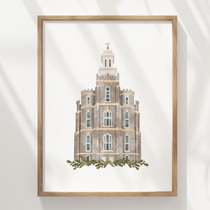 Logan Utah temple, watercolor, instant download, wedding gift, home decor