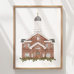 Vernal Utah LDS temple, watercolor, instant download, wedding gift, home decor