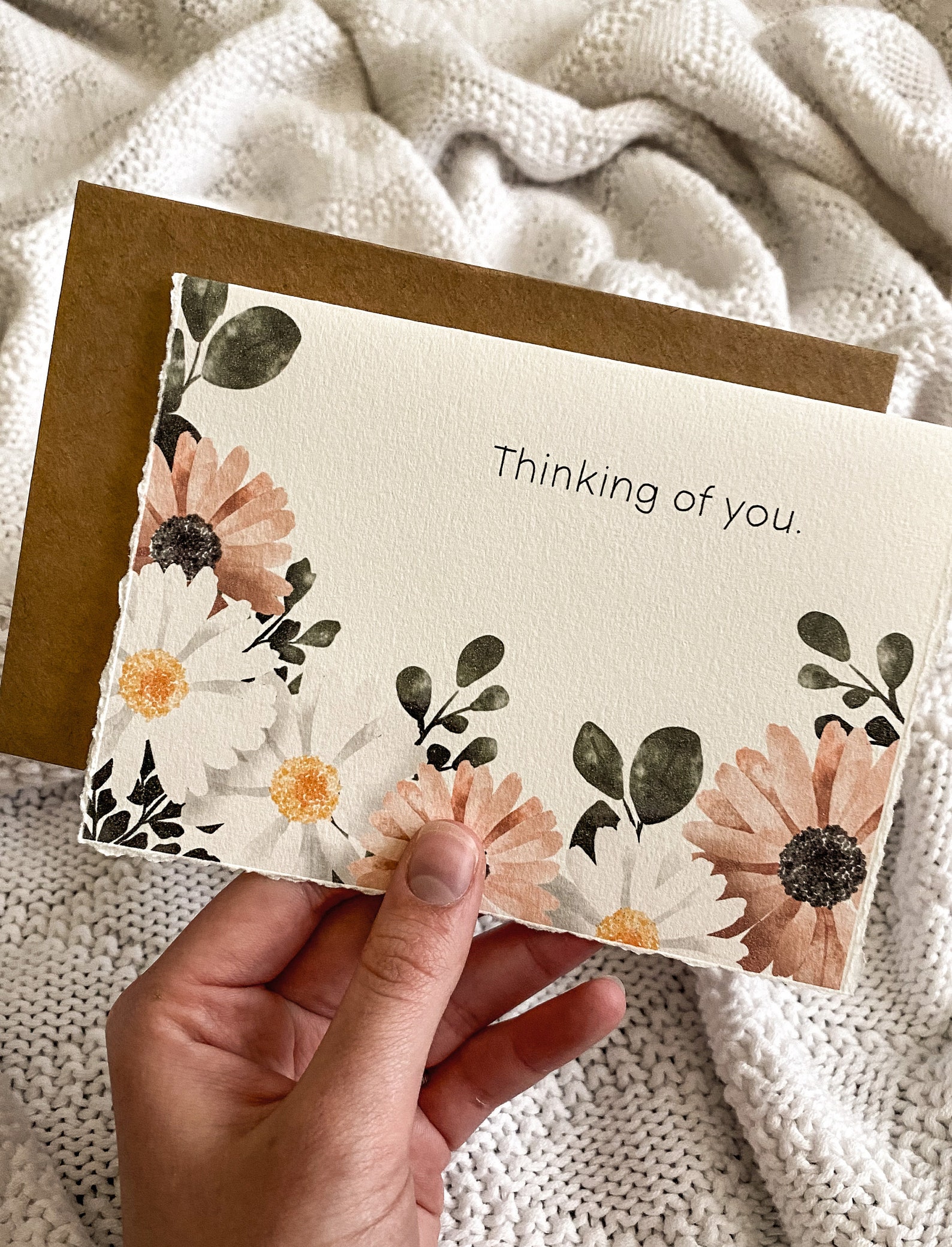 Thinking of You Greeting Cards 5.5x4 Kraft Envelopes  Etsy