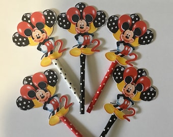 Micky Maus Cupcake Topper: 12er Set Geburtstagsparty Dekor