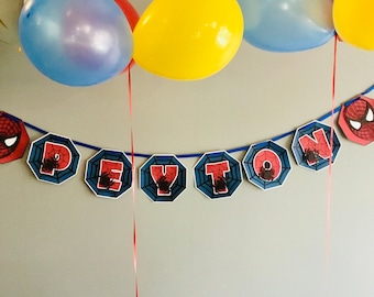 Spiderman Birthday Banner Customized