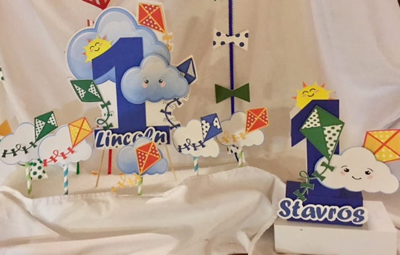 Kite cupcake toppers set of 12 /cupcake topper kite/colorful Etsy