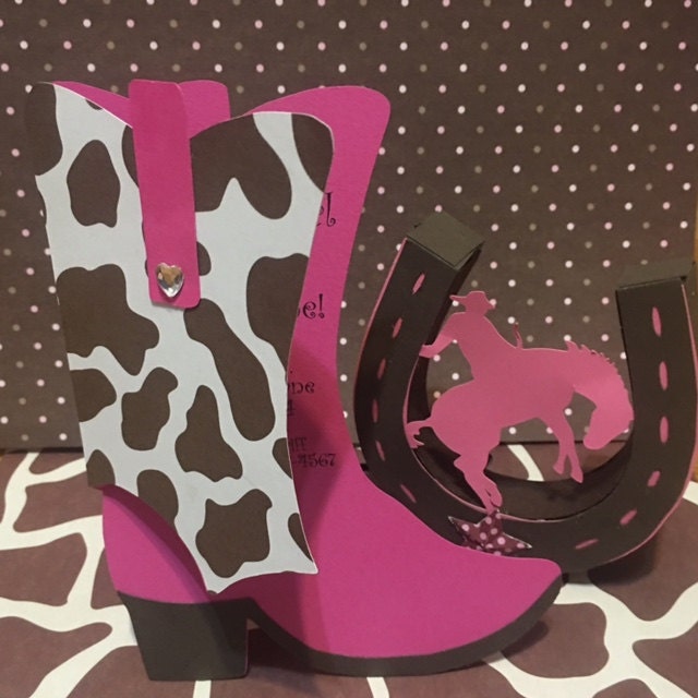 Cowgirl Invitations/cowgirl Boot Invitation / Cowboy Boot Etsy