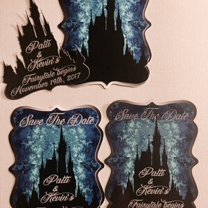 Fairytale Castle Save the Date Magnet: Blue Wedding Invitation image 10