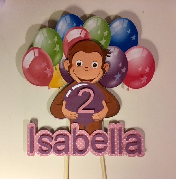 Curious George Cake Topper /personalized/ Girl - Etsy