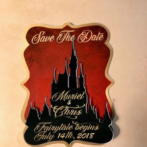 Fairytale Castle Save the Date Magnet: Blue Wedding Invitation image 5
