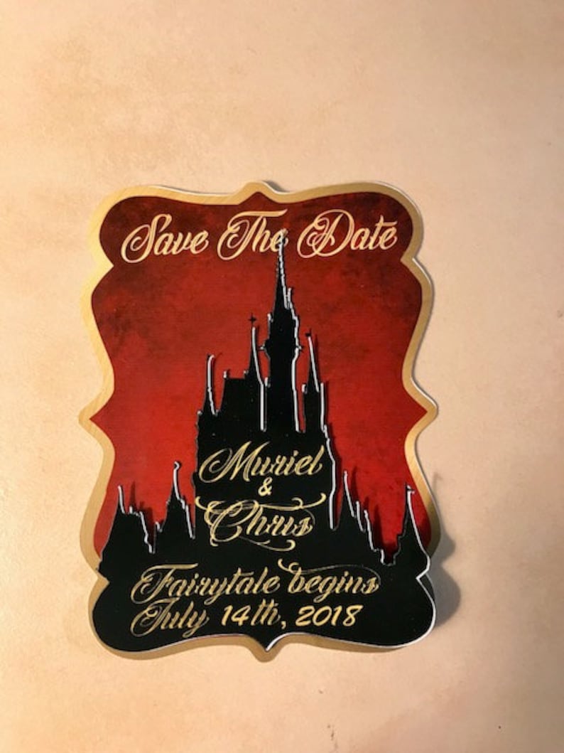 Fairytale Castle Save the Date Magnet: Blue Wedding Invitation image 5