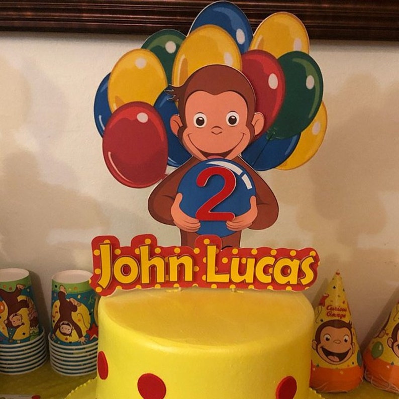 Curious Cake Topper/Personalized Topper Etsy