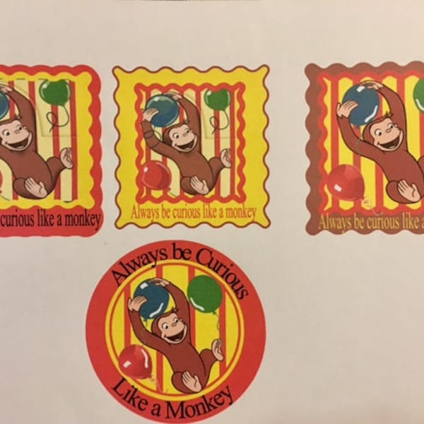 Curioso George Adesivi / favori partito / adesivi per bambini