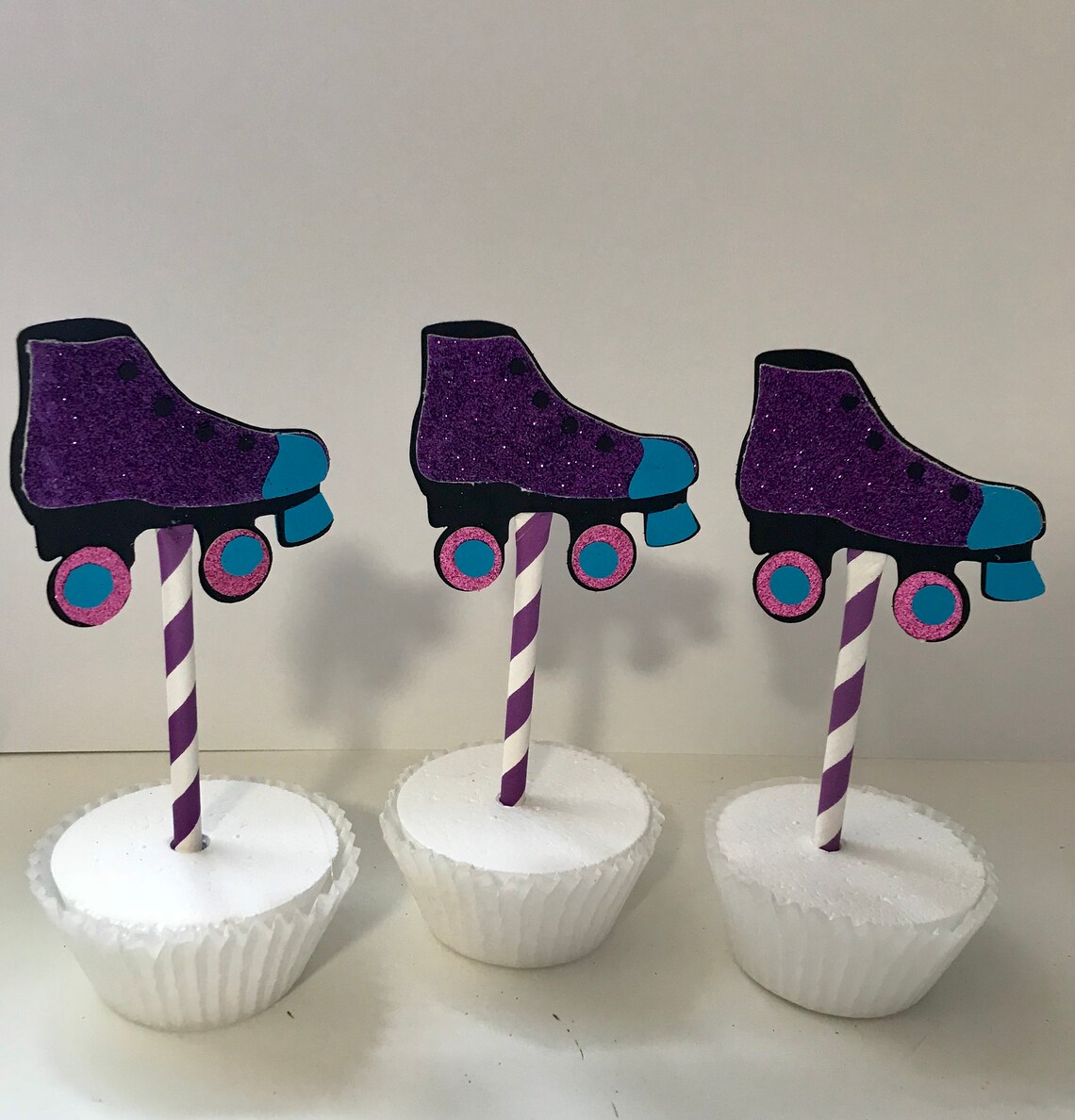 Roller Skate Cupcake Topper/skate Cupcakes/skate Toppers Set Etsy