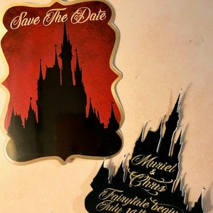 Fairytale Castle Save the Date Magnet: Blue Wedding Invitation image 4