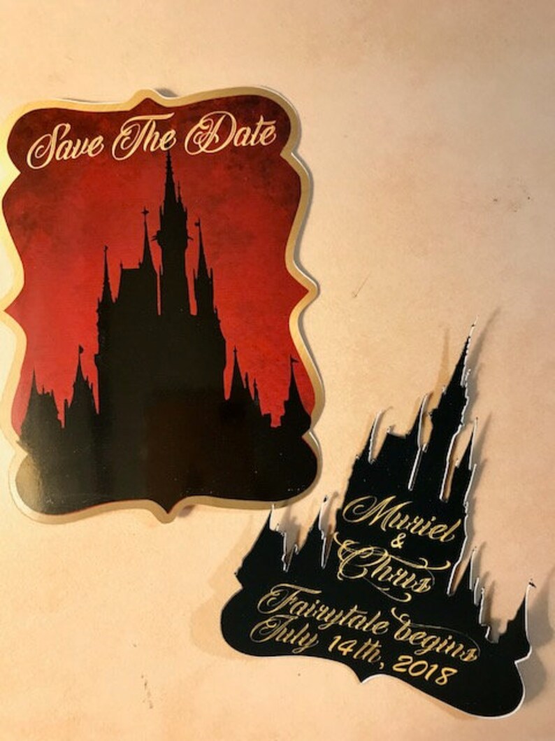 Fairytale Castle Save the Date Magnet: Blue Wedding Invitation image 4