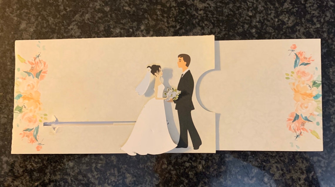 Wedding Sliding Bride Invitation/Sliding Invitation/Wedding Etsy