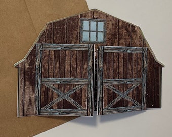 Barn Wedding rustic Invitation set/Barn wedding Invitation/Rustic Barn wedding Invitation with doors that open.