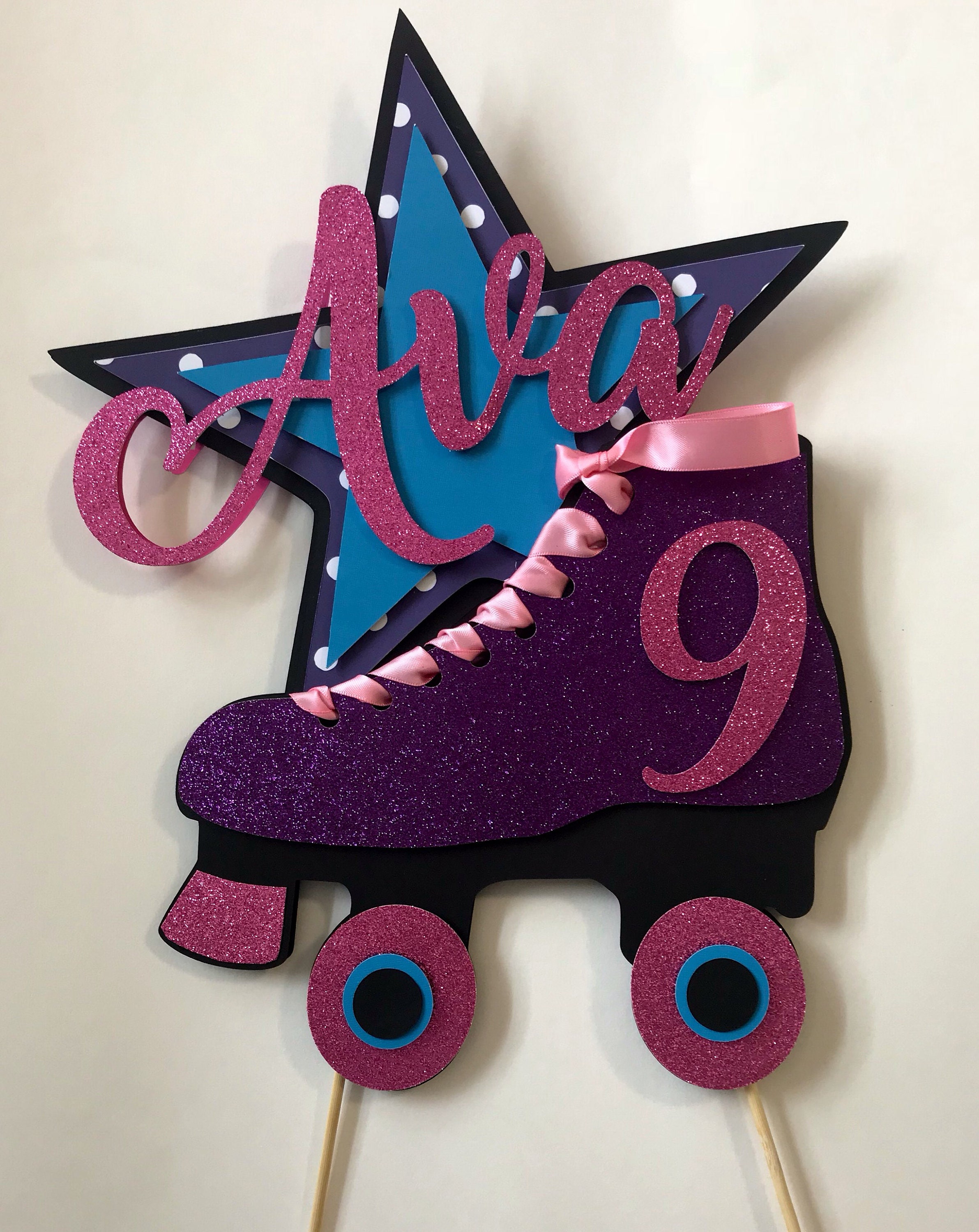 Roller Skate Cake Topper/customized Roller Skate Topper Etsy
