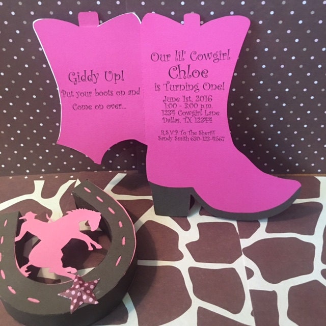 Cowgirl Invitations/cowgirl Boot Invitation / Cowboy Boot Etsy