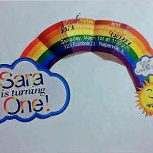 Cloud Rainbow Pull-Out Invitations: Set of 12