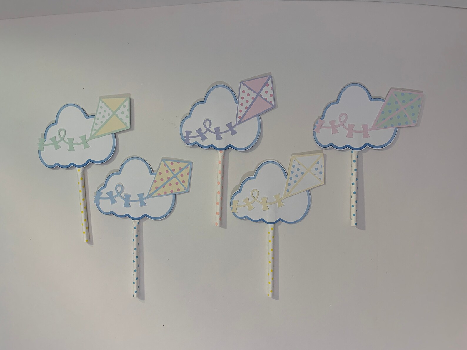 Kite Cupcake Toppers/12 Cupcake Toppers With Kite and Etsy