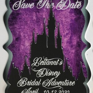 Fairytale Castle Save the Date Magnet: Blue Wedding Invitation image 6