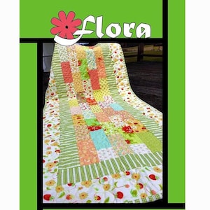 Flora Table Runner Quilt Pattern 20&quot; x 42&quot;, Villa Rosa Designs, Tricia Lynn Maloney, Charm Pack Pattern
