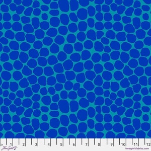 Kaffe Fassett Fabric Jumble Aqua Blue by Brandon Mably FreeSpirit