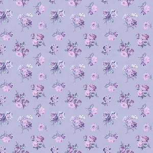 Clothworks Louisa Light Lavender Floral Nosegays Fabric