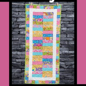 Bubblegum 20&quot; x 50&quot;  Villa Rosa Designs Table Runner Quilt Pattern, Tricia Lynn Maloney, Beginner