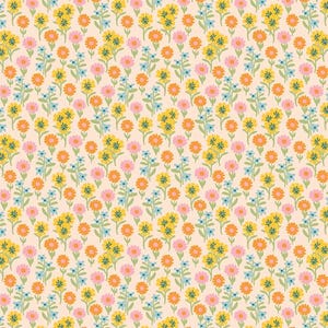 Marigold Ephemeral Blooms Floral Fabric by Maureen Cracknell for Art Gallery Fabrics
