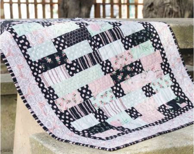 Easy Baby Quilt Pattern Charm Pack Stones by It's Sew Emma for Cut