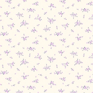 Clothworks Louisa Cream Petite Floral Fabric