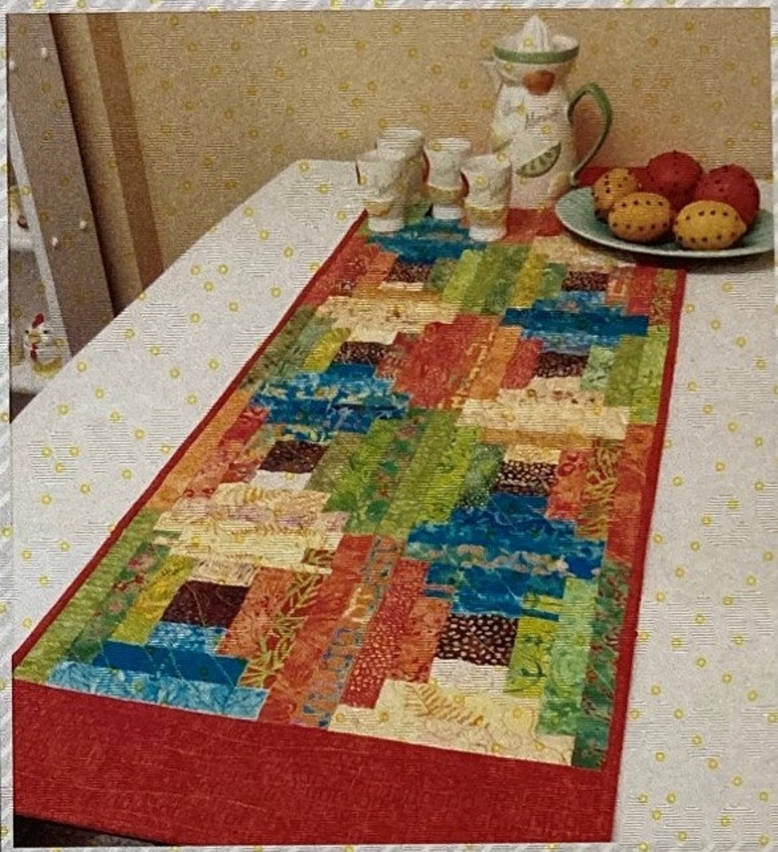 Easy Beginner Log Cabin Table Runner Pattern Pina Colada quilt Etsy