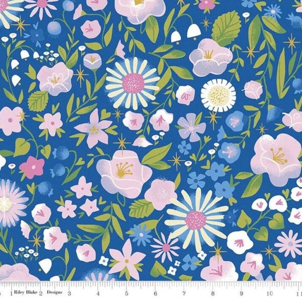 Riley Blake Designs Little Briar Rose Pink Floral Fabric by Jill Howarth
