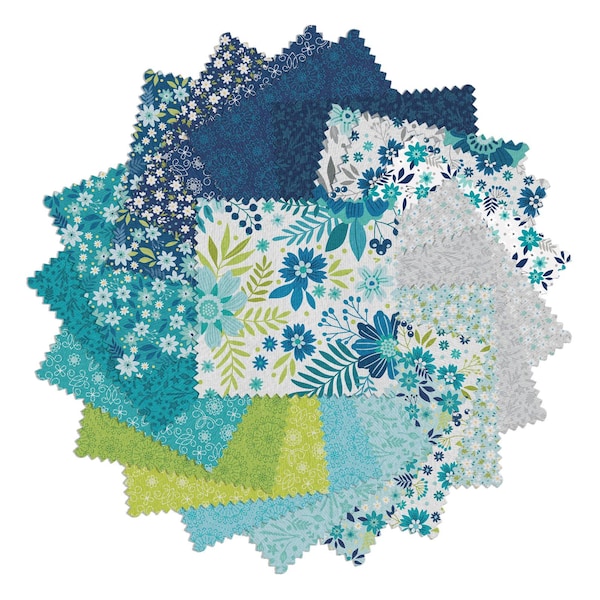 Among The Wildflowers II 42 Piece 5 x 5 inch, Benartex, Cotton Fabric