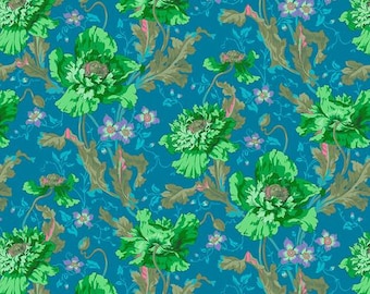 Kaffe Fassett, Papaver Green, Philip Jacobs. FreeSpirit, Cotton Fabric