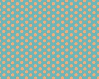 Kaffe Fassett, Spot Polka Dot, Turquoise Blue & Orange, FreeSpirit, Cotton Fabric