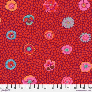 Kaffe Fassett Collective Guinea Flower Red Floral Fabric FreeSpirit