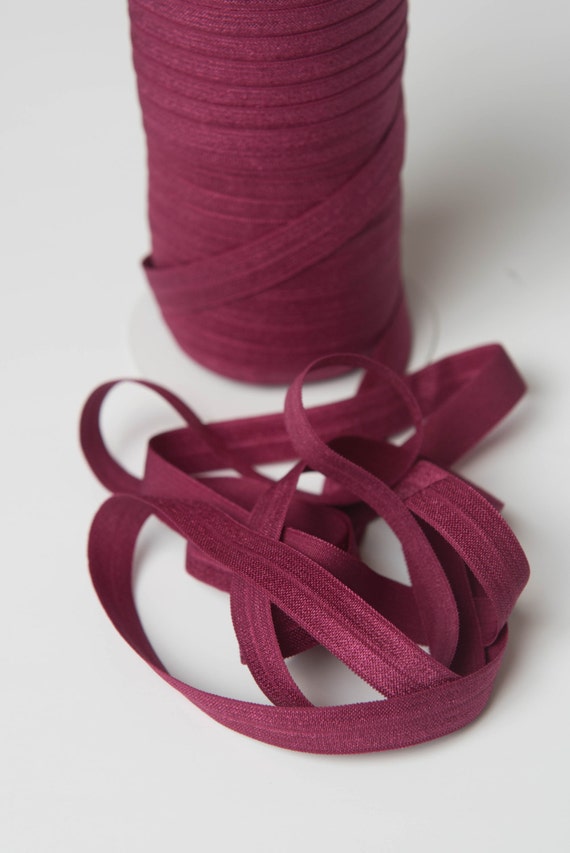 5 8 Burgundy Foe Elastic Elastic By The Yard Fold Over Etsy