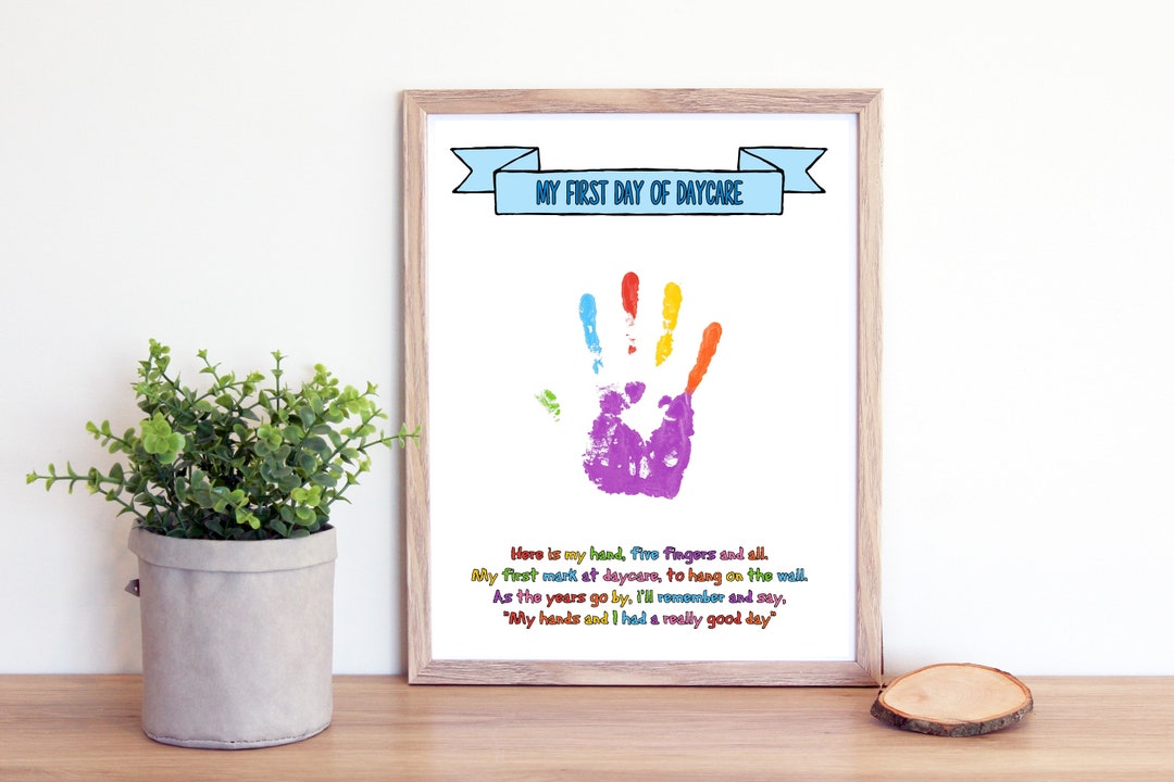 First Day of Daycare First Day of School Handprint Art Etsy