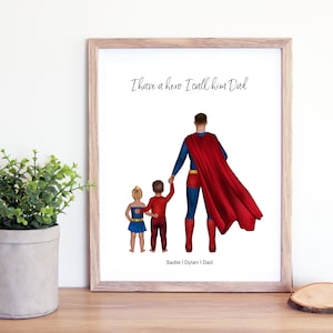 Impression numérique personnalisée de super papa - Cadeau de fête des pères - Cadeau pour papa - Cadeau pour beau-père