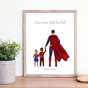 Personalized Super Dad Digital Print - Father's Day Gift - Gift for Dad - Gift for Step Dad