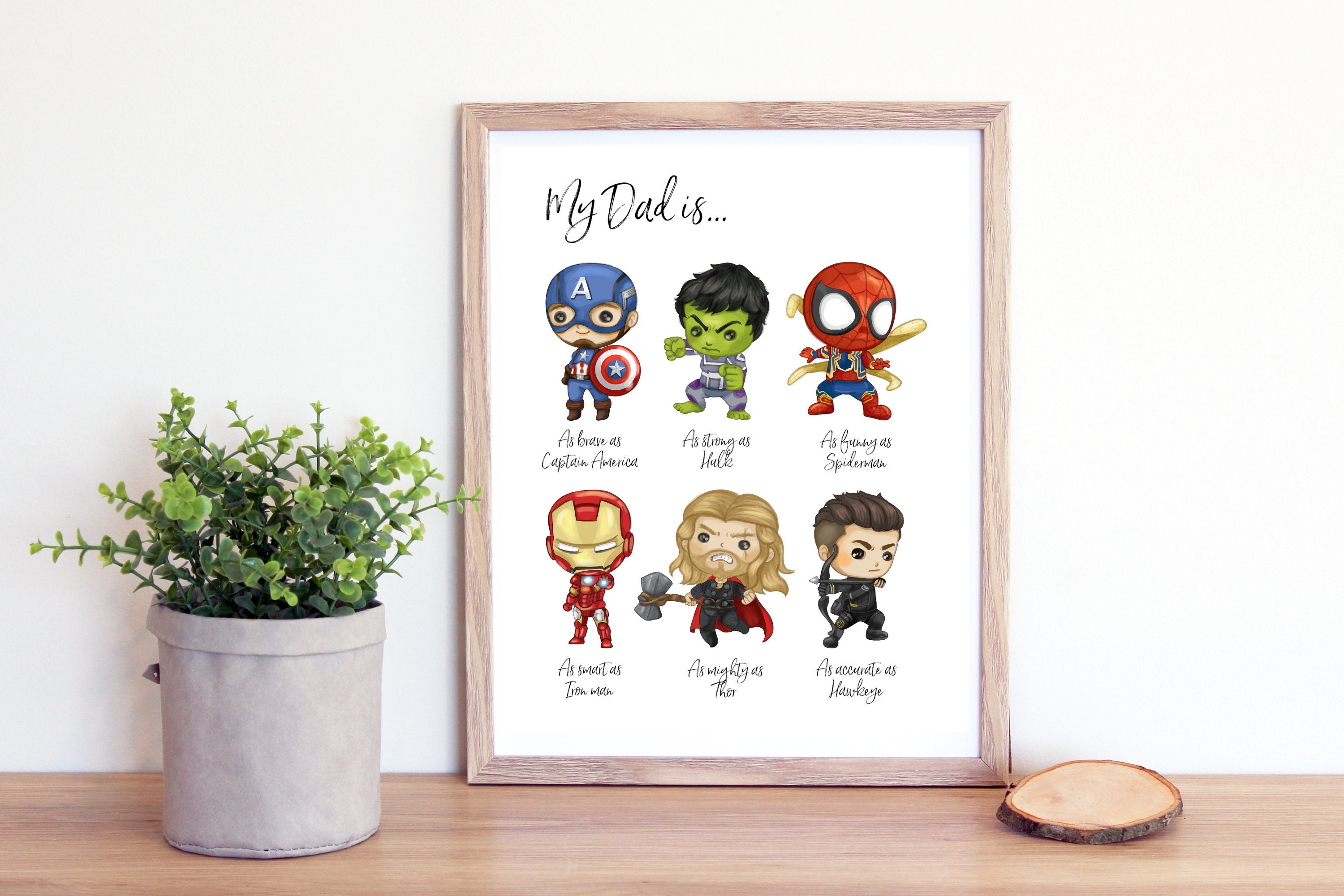 Super Dad card - Super Hero 8x10 print - Fathers Day Gift - Fathers Day Card - Super hero Fathers Day - Marvel Dad - Super Hero Dad - Marvel