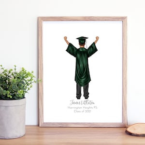 Personalisierter männlicher Graduierter Digitaldruck - Abschlussgeschenk - Geschenk für Absolventen - Glücklicher Abschluss - Individuelle Abschlusskarte - Drive by Grad
