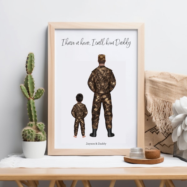 Personalized Military Dad Digital Print - Father's Day Gift - Army Dad Gift