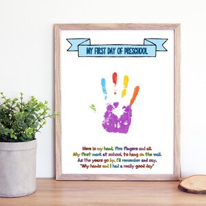 First Day of Preschool - Crafts for Kids - Handprint Art